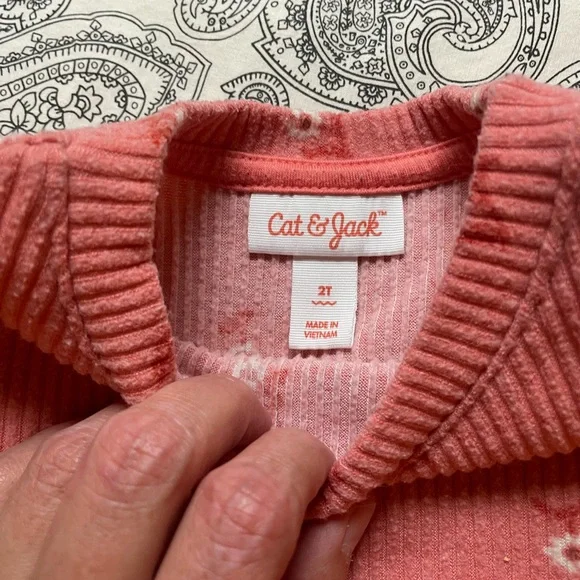 3/$12 Cat&Jack Pink Floral Kids Top - Picture 3 of 3